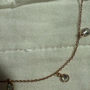 Diamonique x Kathy Levine Sparkler Drop Necklace, Rose gold plated SS